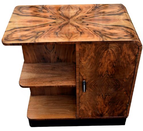 Walnut English Book Table on Casters