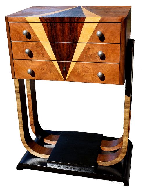 Art Deco English Table with Drawers C1930