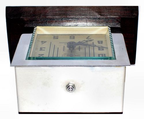 ART DECO CHROME MODERNIST CLOCK BY BLANGY - ADDITIONAL PHOTO 1