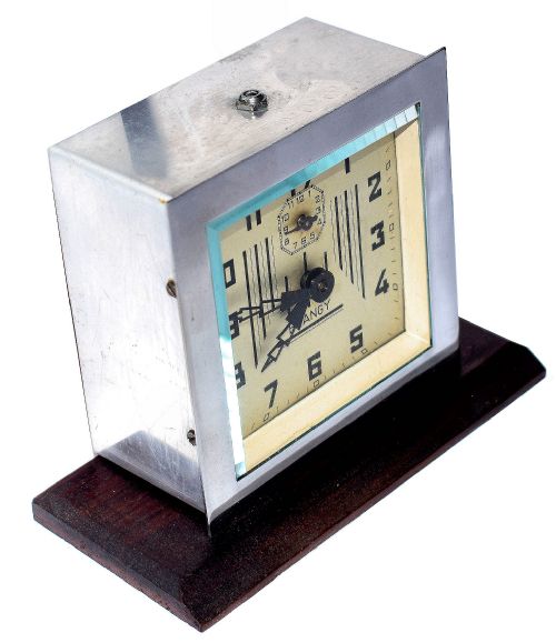 ART DECO CHROME MODERNIST CLOCK BY BLANGY - ADDITIONAL PHOTO 2