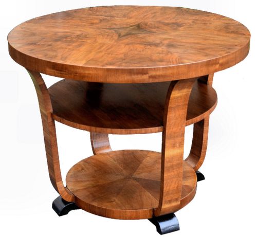 Art Deco Centre Table in Figured Walnut