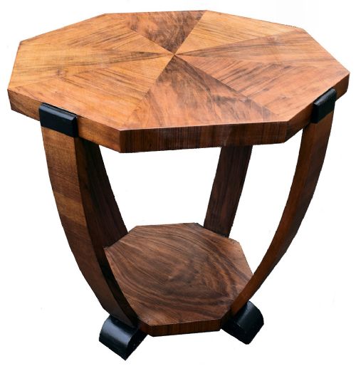 Art Deco Occasional Table in Figured Walnut