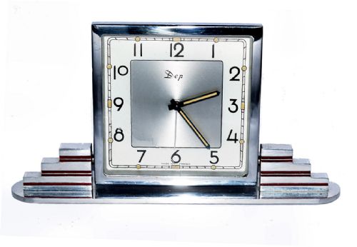 Art Deco Chrome Clock by Dep