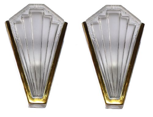 Matching Pair of Art Deco Wall Lights