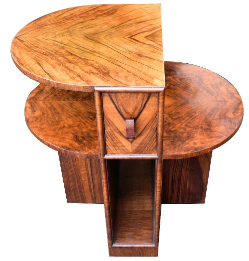 Art Deco English Burl Walnut Sectional Table