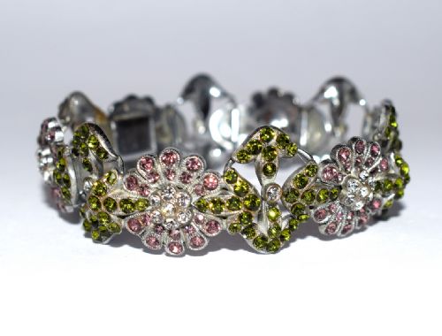 1930'S Art Deco Ladies Coloured Stone Bracelet