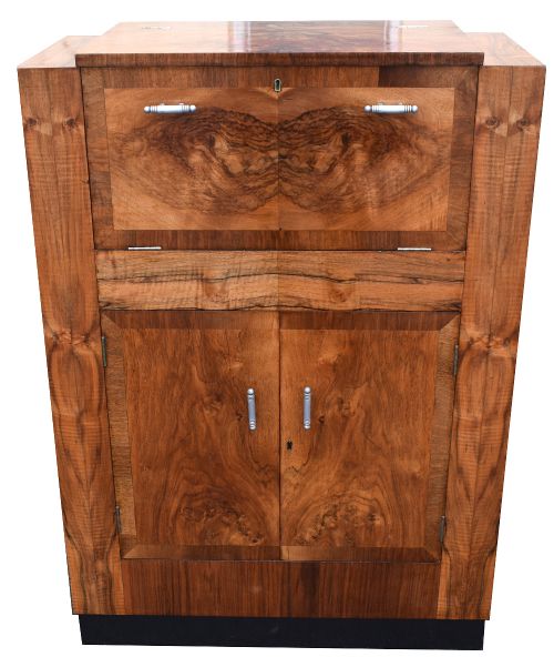 Art Deco Walnut Cocktail Cabinet