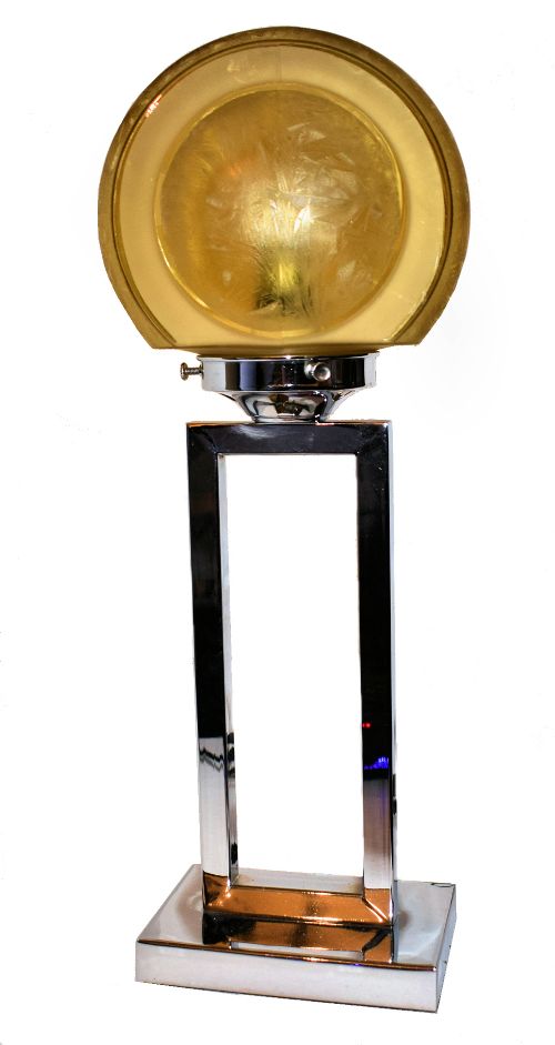 Art Deco Chrome English Modernist Table Lamp