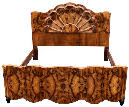 Rare Italian 1930'S Art Deco King Size Bed