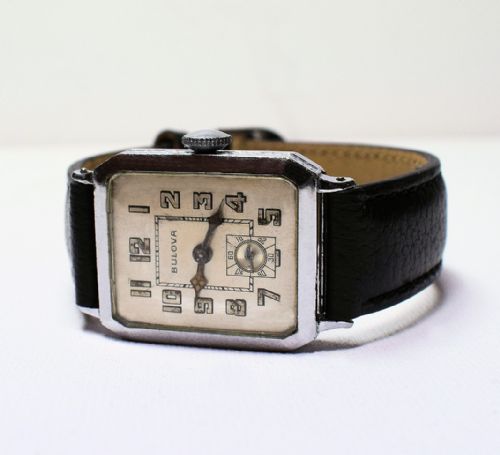 fig 2. Men's 1928 Art Deco 14K Gold Filled Bulova Wristwatch