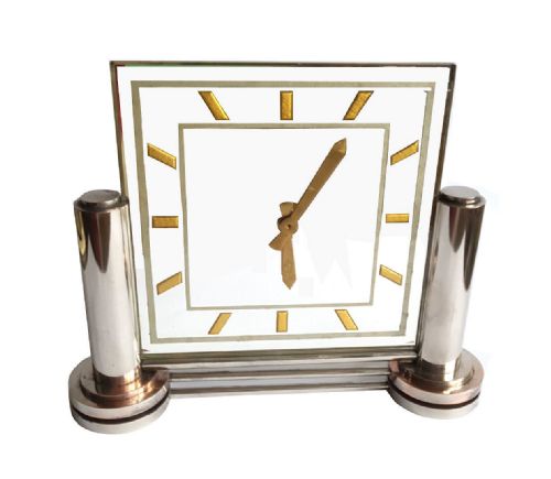 Large 1930'S Modernist French Mirror Clock by Marti