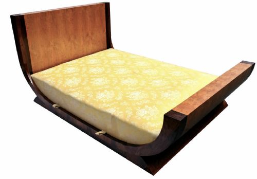 Art Deco Modernist French Double Sleigh Bed Circa 1935