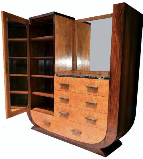 1930'S Art Deco Modernist Combination Wardrobe Circa 1930
