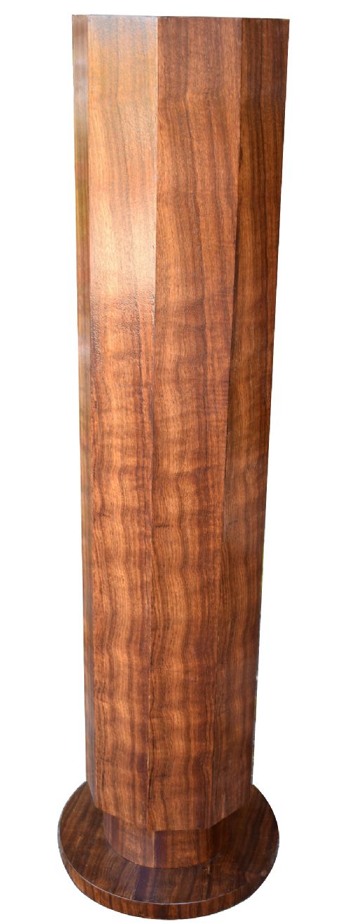 Art Deco English Walnut Pedestal Column