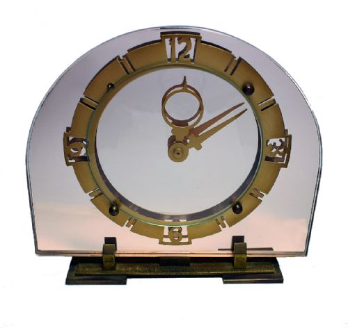 Art Deco English Mirror Mantle Clock