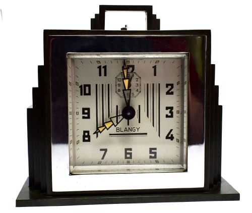 1930'S Art Deco Green Bakelite Clock by Blangy