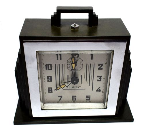 fig 1. 1930's Art Deco Green Bakelite Clock By Blangy