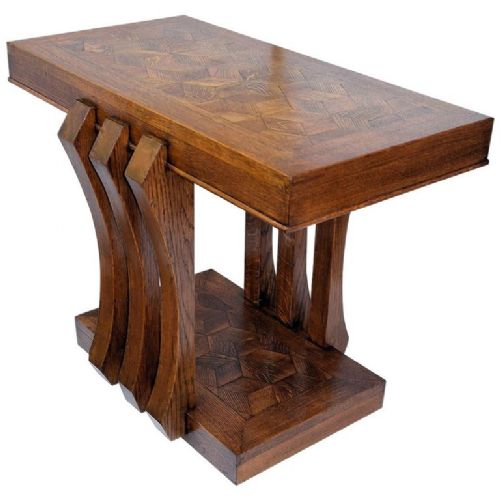 Modernist French Art Deco Oak Console Table