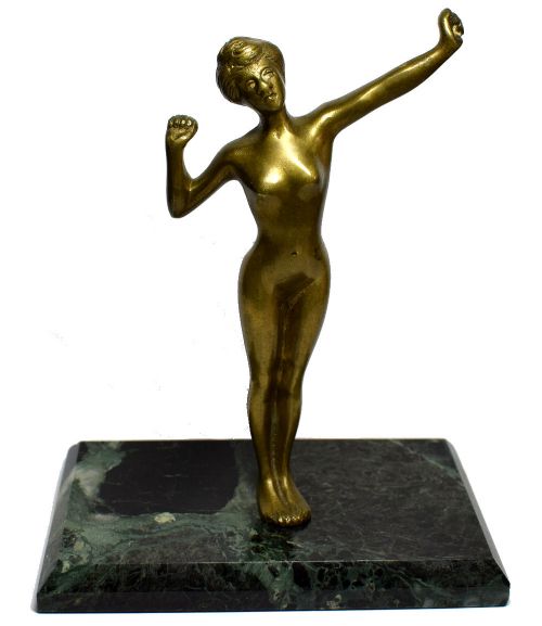1930'S Art Deco Brass Female Figure