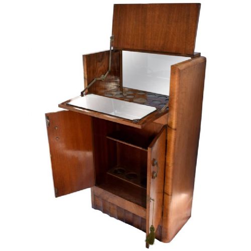 fig 2. 1930's Art Deco Fitted Walnut Cocktail Cabinet