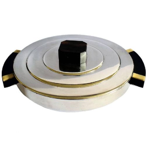 Art Deco Modernist Silver Plate Lidded Serving Dish