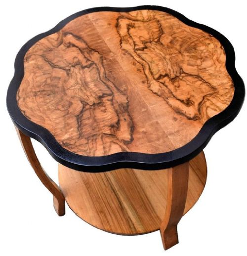 1930'S Art Deco English Walnut Coffee Table
