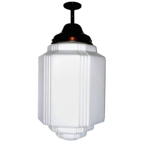 Huge Art Deco Skyscraper Opaque Ceiling Light