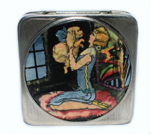 Art Deco Foiled Backed Stratnoid 1930'S Art Deco Ladies Powder Compact