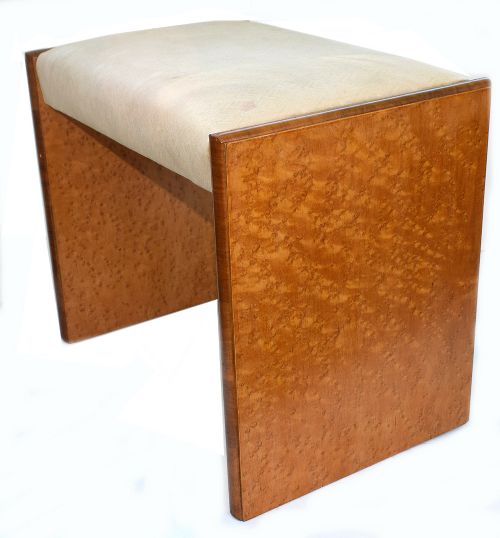 Art Deco Birds Eye Maple Bedroom Stool