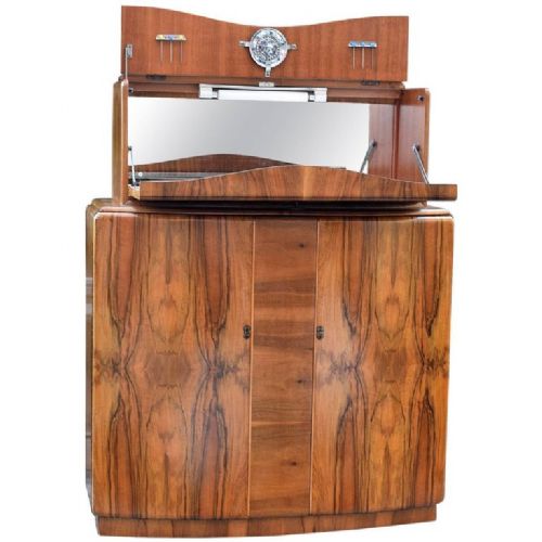 Art Deco Walnut Cocktail Cabinet