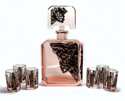 Art Deco Glass Decanter Set by Schlevogt & Hoffman