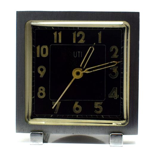 Art Deco Miniature Alarm Clock by Uti Paris, France
