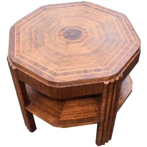 Art Deco Walnut and Oak Book Table