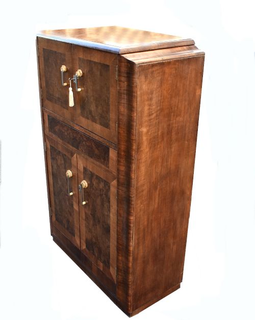 fig 2. Art Deco Fitted Burr Walnut Cocktail Cabinet