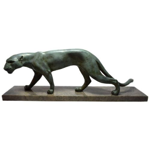 Art Deco Panther on Marble Base by Maurice Font