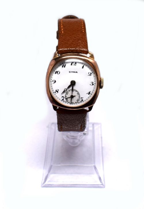 Art Deco Rose Gold Filled Mens Wrist Watch