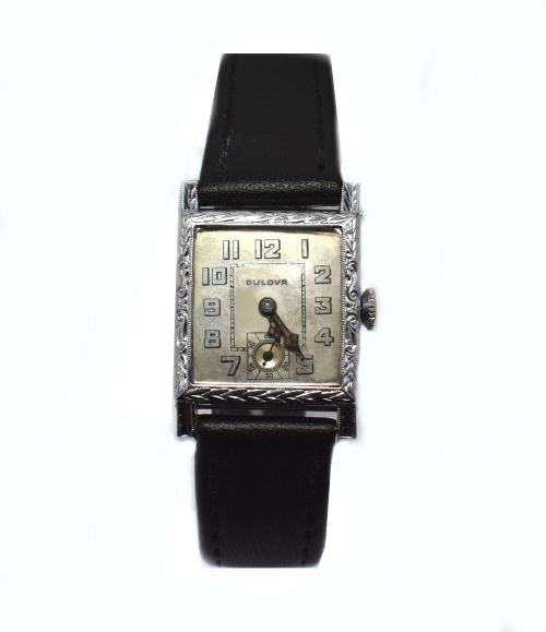 Art Deco 14 Karat Gold Fill Gents Watch by Bolova