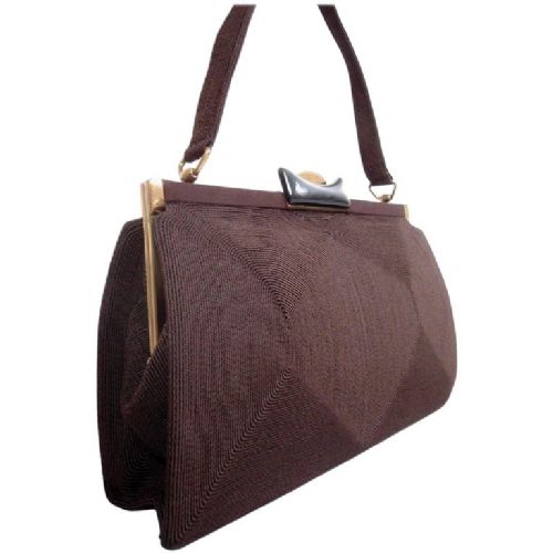 Art Deco Vintage Cord and Lucite Handbag