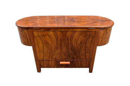 Art Deco Walnut Metamorphic Cocktail Drinks Bar