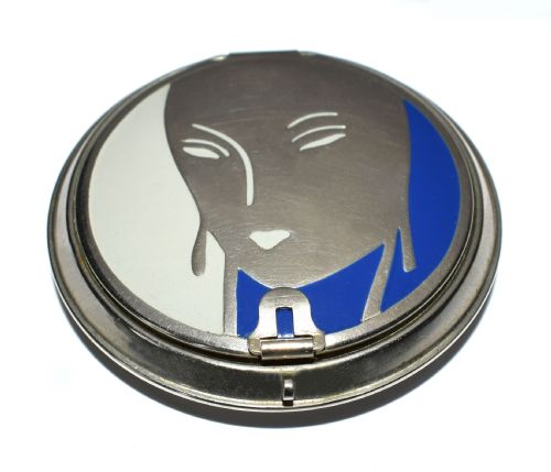 Art Deco 1930'S Three Flowers Ladies Compact