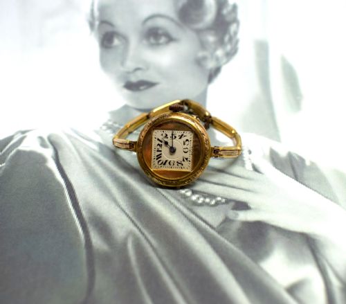 Ladies Art Deco Gold Tone Wrist Watch