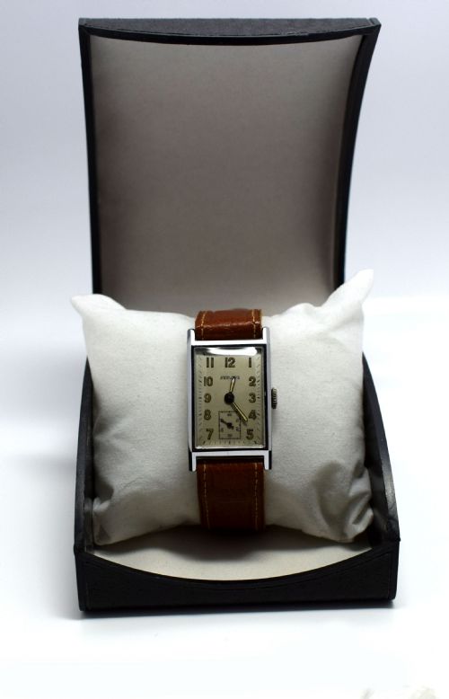 fig 1. Art Deco Tank Style Gents Wrist Watch By Provita