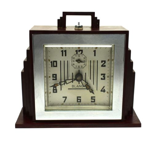 1930'S Art Deco Red Bakelite Clock by Blangy