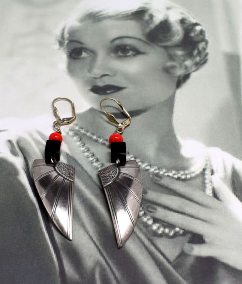 Art Deco 1930'S Modernist Drop Earrings
