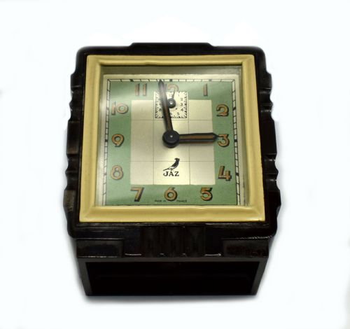 Rare French Bakelite Miniature Alarm Clock by Jaz