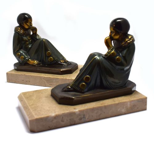 Art Deco 1930'S Matching Pair of Figural Bookends