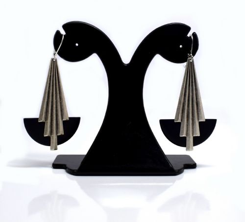 Wonderful Art Deco Fan Shaped Earrings