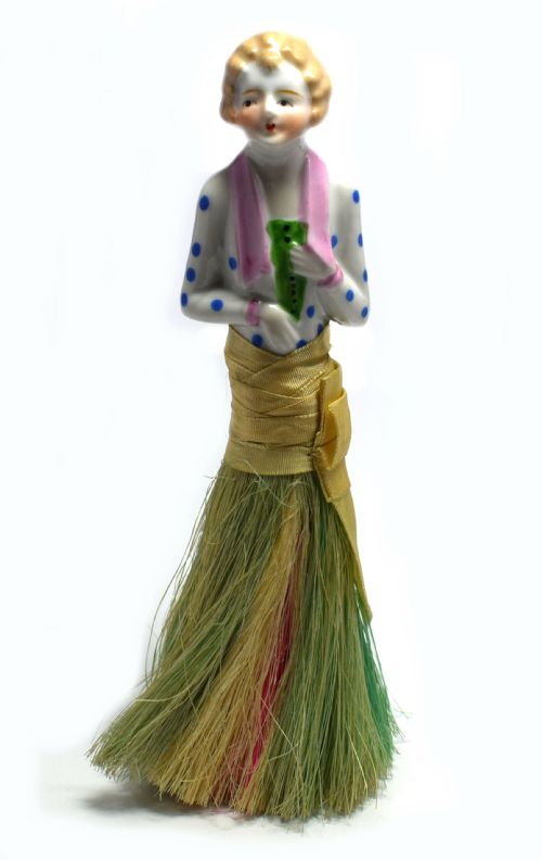Art Deco 1930'S Flapper Half Doll Crumb Brush