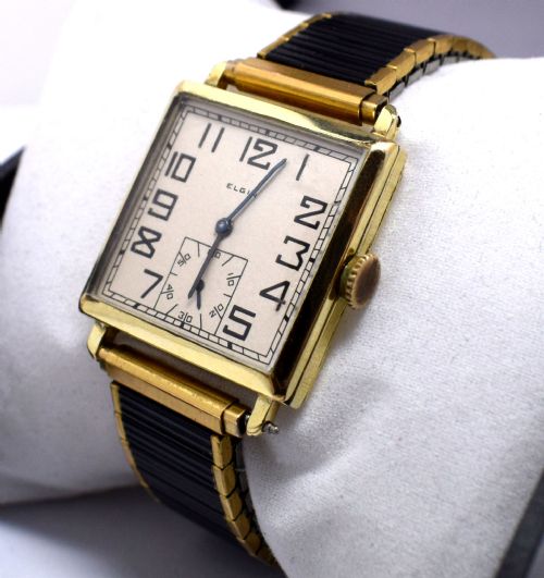 Superb Art Deco Gold Filled Gents Wrist Watch by Elgin Dating to 1924