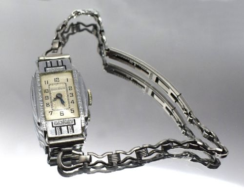 fig 2. 1931 Ladies Art Deco Enamel Bulova Watch